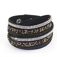1 pc/lot 2018 New Arrival Fashion Jewelry Colorful Stone 6 Layer Rhinestone Charm Bracelet&bangle Leather Bracelet For Women 2024 - buy cheap