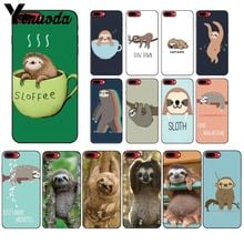 Yinuoda caffeinated preguiça animal preto tpu macio silicone caso de telefone capa para iphone x xs max 6s 7plus 8 mais 5 5S se xr 2024 - compre barato