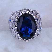 Anéis de luxo de monólogo feminino amor cor prata azul cristal, joias femininas j0317 2024 - compre barato