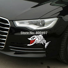 Newest Car-covers Skull Fish Funny Car Sticker Decal Car Accessories Sticker for Tesla Toyota Volkswagen Ford Hyundai Kia Lada 2024 - buy cheap