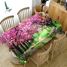 Toalha de mesa 3d de bambu estilo chinês padrão flor de pêssego lavável tecido retangular grosso para casamento 2024 - compre barato