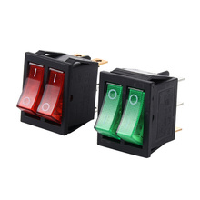 Interruptor liga/desliga para barco, interruptor automóvel para barco, modelo kcd2, 6 pinos, preto, vermelho, 16a, 250v, 20a, 125v, botão ac, 6p, 24x30mm, 24x30 2024 - compre barato