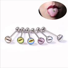 2PCS New Stainless Steel Eyes Helix Tongue Rings Piercing Punk Labret Rings Barbell Piercing Women Men Ear Bone Body Jewelry 2024 - buy cheap