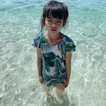 SWIMMART 2022 Toddler 8-12T Kids Girl Swimsuit One Piece Bathing Suits Child Swimwear Wrap Leaves Print Children Beachwear 2024 - buy cheap
