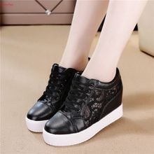 Hollow new Fashion Wedge Women Footwear Height Increasing women Shoes Women's casual shoes Sneakers white black shoes 2024 - buy cheap