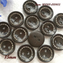 250pcs 15mm coffee bowl dotted line natural wood decorative buttons for sewing scrapbook craft decorative accessories wholesale 2024 - buy cheap
