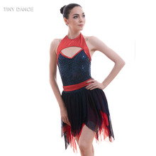 Halter Neck Red/Royal Blue Sequin Lace Dress for Ballet and Lyrical Dance Adult Girls Contemporary Dresses Dance Wear 18706 2024 - buy cheap