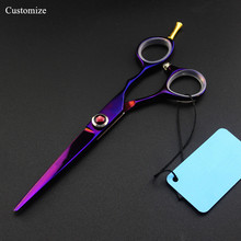 Customize logo japan 6 '' voilet hair salon scissors set hair cutting barber makas haircut Thinning shears hairdressing scissors 2024 - buy cheap