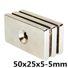 1pc 50x25x5mm hole 5mm N35 Strong Square NdFeB Rare Earth Magnet 50*25x5mm 5hole mm 2024 - buy cheap