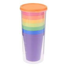 7pcs/set 7 Color Portable Rainbow Suit Cup Picnic Tourism Plastic CupsX1 2024 - buy cheap