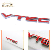 Reamocea 1pc vermelho 3d vtec metal estilo do carro reequipamento emblema fender cauda corpo emblema para honda crv civic accord odyssey spirior 2024 - compre barato