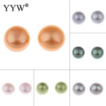 Cultured Half Drilled Freshwater Pearl Beads Potato 8.5-9mm Hole:Approx 0.8mm Sold By Pair 2024 - buy cheap