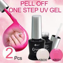 Mro 2 pieces/ lot pell off one step uv gel nail polish 3 in 1 unhas de gel polish set gel varnish soak off color lacquer esmalte 2024 - buy cheap