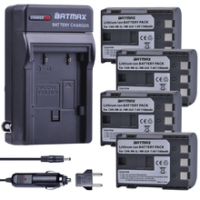 Аккумуляторная батарея для камеры Batmax 4 шт NB-2LH NB 2L + Автомобильное зарядное устройство для Canon NB2L BP 2LH 2L5,DC310 DC320 DC330 DC410 EOS 350D 400D 2024 - купить недорого