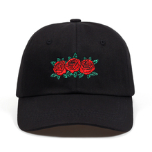 Boné feminino de beisebol, chapéu unissex com aba bordado em letras, flor vermelha e rosa para o verão 2018 2024 - compre barato