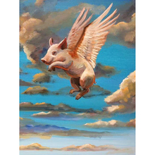 5D Diamond Embroidery Flying Pig Diamond Painting Cross Stitch Kits Rose Square Resin Diamond Mosaic Home Decoration KBL 2024 - buy cheap