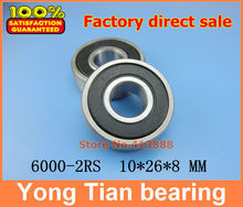1000pcs/lot free shipping Wholesale deep groove ball bearing double rubber sealing cover 6000-2RS 10*26*8 mm 2024 - buy cheap