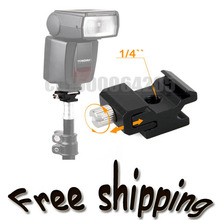 Free shipping  worldwide +tracking number 10pcs Hot Shoe Flash Stand Adapter with 1/4"-20 Tripod screw 2024 - buy cheap