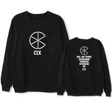 Kpop cix logo and all member names printing o neck pullover hoodies unisex fleece/thin loose sweatshirt 3 colors 2024 - buy cheap