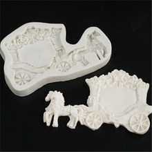 Molde de silicona con forma de carruaje de caballo para Tartas, herramienta de decoración para tartas de Chocolate, gelatina de hielo, Fondant, para hornear 2024 - compra barato