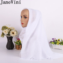 JaneVini Muslim Women Hijab Winter Autumn Bridal Cape Shawl Scarf Evening Wrap Saudi Arabia Bridal Wedding Cape Blouson Femme 2024 - buy cheap