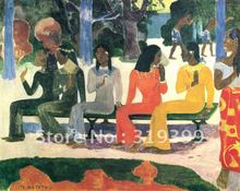 Oil Painting Reproduction,Ta Matete (The Market) by paul gauguin ,Free DHL Shipping,100% handmade on linen canvas 2024 - buy cheap