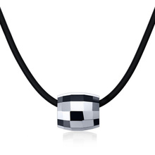 Simple Punk Tungsten Necklace for Men Silver Color Necklaces & Pendants Black Chain Male Jewelry 2024 - buy cheap