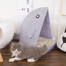 40x60x40cm Felt Pet House Dog Cat Nest Cute Shark Shape Dog Beds Puppy Kitten Pad Supplies Portable Pet Sleeping Bag Cama Perro 2024 - buy cheap