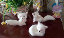 simulation mini fox model toy lifelike white fox hard model,home decoration gift t207 2024 - buy cheap
