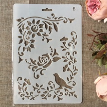 New 26cm Bird Flower DIY Craft Layering Stencils Painting Scrapbooking Stamping Embossing Album Paper Card Template 2024 - buy cheap