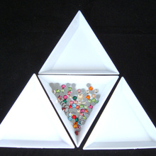10pcs/lo White DIY Tool Rhinestone Diamond Box Flower Round / Triangular Plastic Tray / Plate For Nail Art DIY Decoration Y2722 2024 - buy cheap