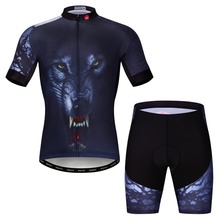 2021 verão lobo conjuntos camisa de ciclismo dos homens mtb bicicleta roupas de corrida roupas maillot ropa ciclismo downhill acolchoado shorts 2024 - compre barato