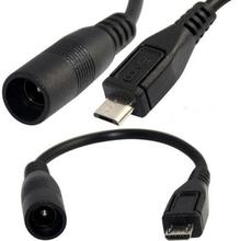 Conector de barril a Micro USB B 5p, conector macho de alimentación, Cable corto, LBSC DC 5,5mm x 2,1mm 2024 - compra barato