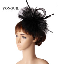 Sombreros Sinamay Fascinator, buenos sombreros nupciales para boda, sombrero de cóctel, muy bonito sombrero de invierno para mujeres, diademas de moda 2024 - compra barato