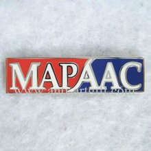 Customized Lapel Pins Imitation Hard Enamel Company Logo 1'' white color letter of pin badges 2024 - buy cheap