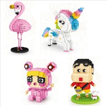 LOZ-Mini bloques de construcción de unicornio, arcoíris, Anime, flamenco, niña, melocotón, dedo de acción educativo, Juguetes Diy, regalo para niños y niñas, 9204 2024 - compra barato