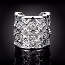 Anillo de plata para mujer, joyería de plata, anillo ajustable abierto hueco, joyería elegante de alta calidad, venta al por mayor 2024 - compra barato