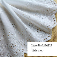 White 100%Cotton Embroidery Cotton Cloth Lace Trim ,DIY Skirt Lace Fabric Width 20cm 5Yds/lot 2024 - buy cheap