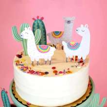Decoração para festa mexicana omilut, cacto alpaca, cobertura para bolo, decoração de festa infantil 2024 - compre barato