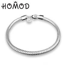 HOMOD High Quality Vintage Silver plated Bracelet European Style Snake Chain DIY Brand Charm Bracelets Jewelry Pulseira 2024 - buy cheap
