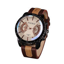 GEMIXI модные мужские часы аналоговые кварцевые часы из искусственной кожи спортивные наручные часы коричневый подарок часы Reloj masculino 2024 - купить недорого