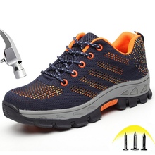 Mesh Breathable Safety Shoes for Men and Women Steel Toe Work Shoes Industrial Construction Outdoor Anti-slip Casual Sneakers 2024 - buy cheap