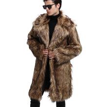 New 2020 Fashion Men Faux Fur Long Section of the Coat Men Autumn Winter Warm Imitation Fur Fur Wool Jacket USA Shipping M-4XL 2024 - buy cheap