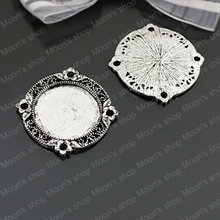 Wholesale 35mm Antique Silver color Lace Alloy Pendants Base Cameo Settings Findings Accessories 10 pieces (JM3473) 2024 - buy cheap