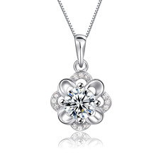 Pendant Necklace Charm CZ Flower 925 Sterling Silver  Necklace Women Jewelry Wedding Anniversary Birthday Jewelry 2024 - buy cheap