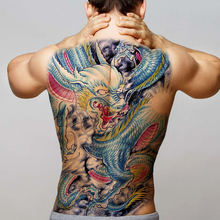 Большая татуировка с полной задней стенкой, водостойкая Временная тату-наклейка для маори, воин, Samurai Angel, Череп, Мужская татуировка на тело, фальшивая, большая 2024 - купить недорого