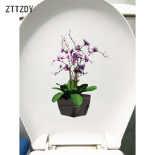 Zttzdy adesivos de vaso de plantas 15.2*22.6cm, decoração de banheiro, assento de vaso sanitário, decalque de parede para casa, decalque de parede da casa 2024 - compre barato