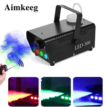 Aimkeeg 500W Беспроводной Управление светодиодный противотуманная дымовая машина RGB контроллер дистанционного управления для Цвет выталкиватель дыма светодиодный Профессиональный для ди-Джея свет для вечерние сценический свет 2024 - купить недорого