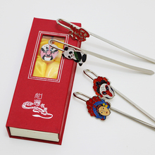 Peking Opera Face Bookmarks Boxed With Famous Ethnic Style Chinese Characteristics Teacher Gift metal Book Mark Gift For Teacher 2024 - buy cheap