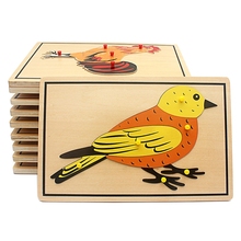 Baby Toy Kids Montessori Cartoon Animal Bird Puzzles for Children Wood for Early Childhood Education Preschool Training Learning 2024 - buy cheap